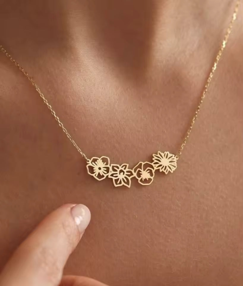 Collar Flores de Nacimiento Personalizadas