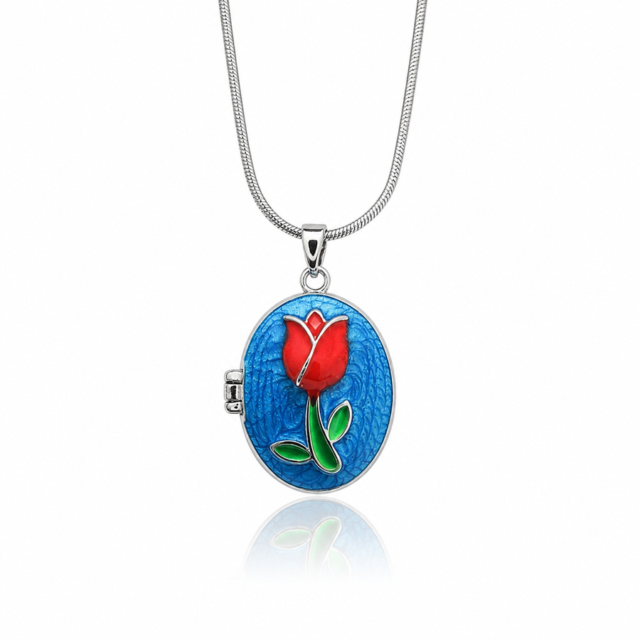 Collar Locket Tulipán con Foto