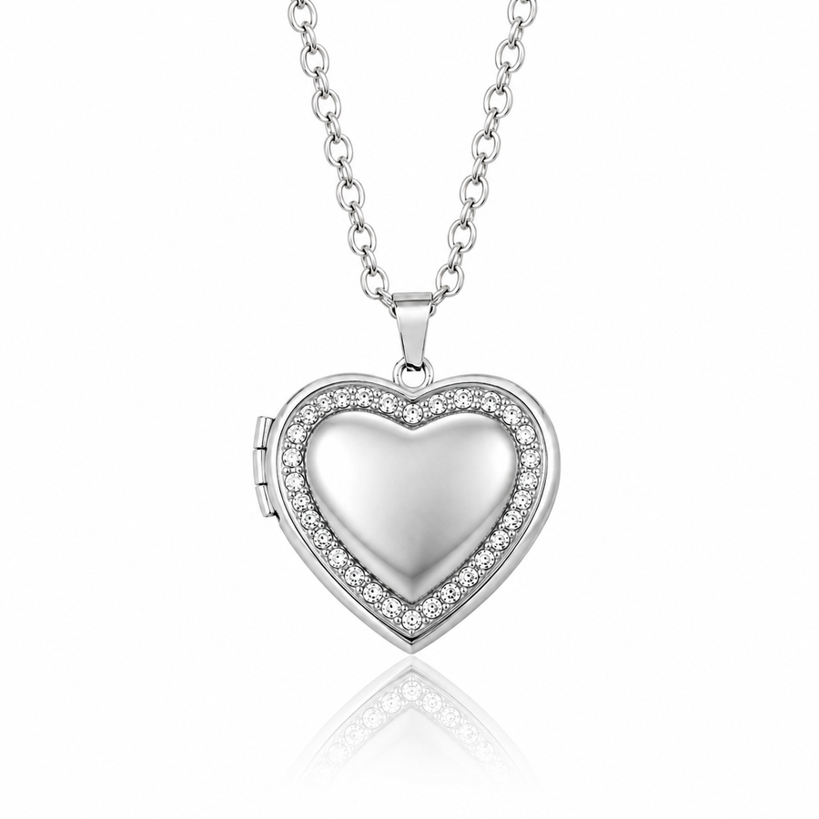 Collar Locket Corazón Strass con Foto