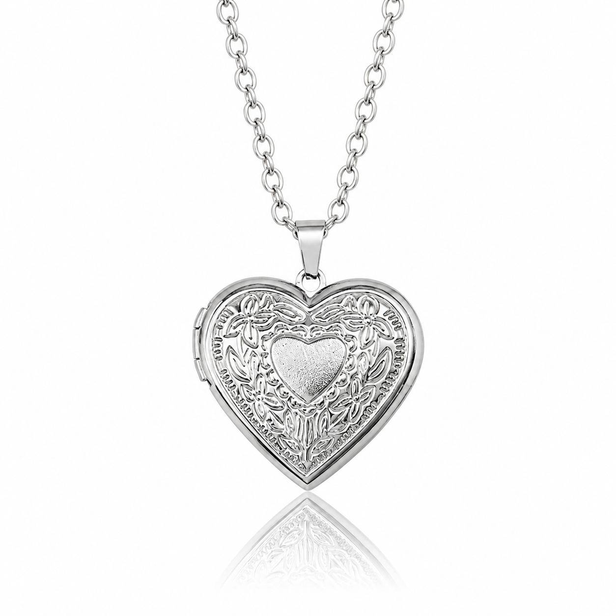 Collar Locket Corazón dentro del Corazón con Foto