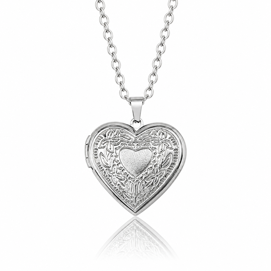 Collar Locket Corazón dentro del Corazón con Foto