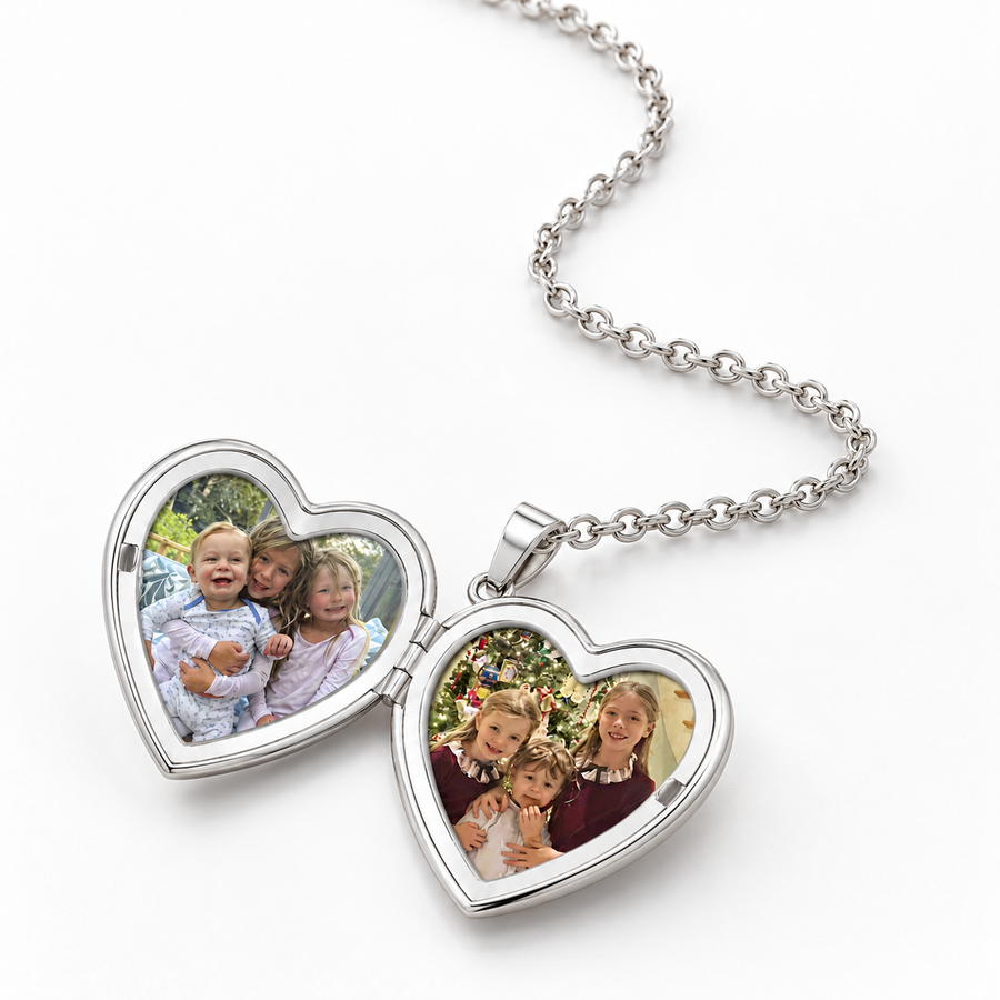 Collar Locket Corazón Strass con Foto