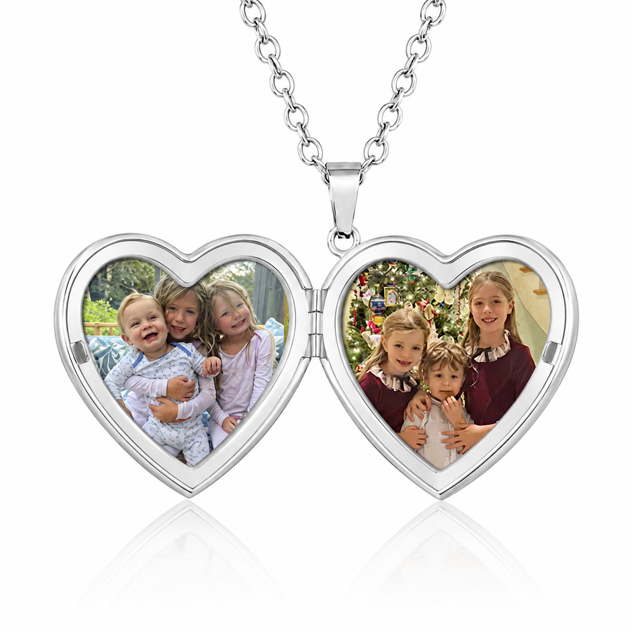 Collar Locket Corazón Strass con Foto