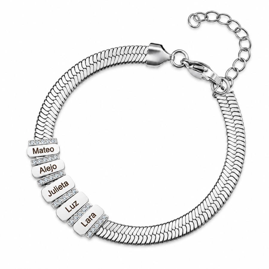 Brazalete Placas con Nombres Grabados