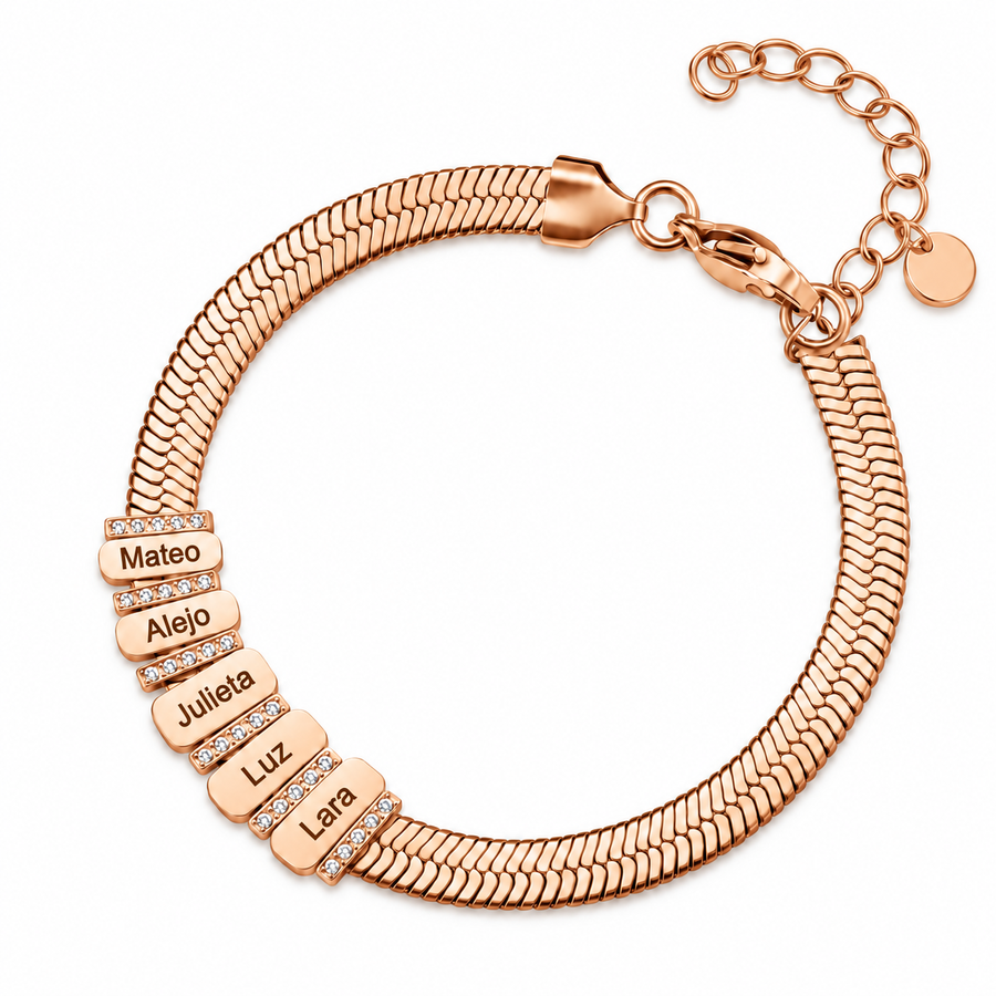 Brazalete Placas con Nombres Grabados