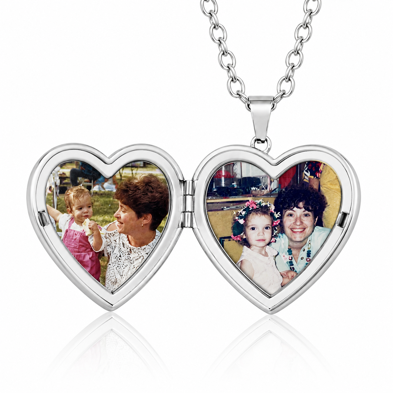 Collar Locket Corazón dentro del Corazón con Foto