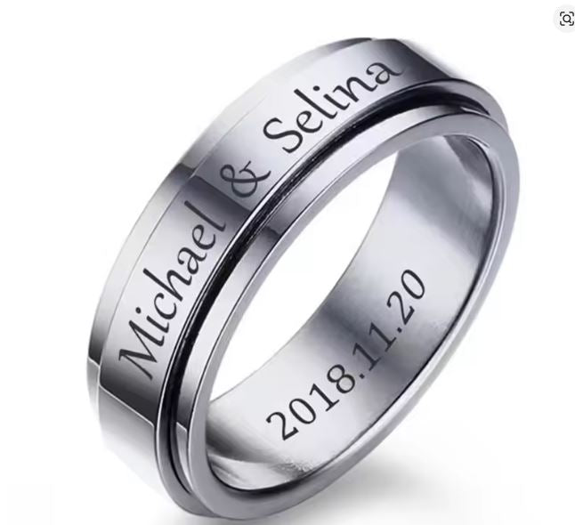 Anillo Giratorio Personalizado — Nombres y Fecha